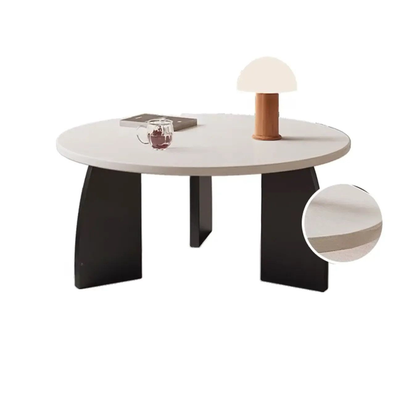 Modern Wooden Round Coffee Table Image - 19