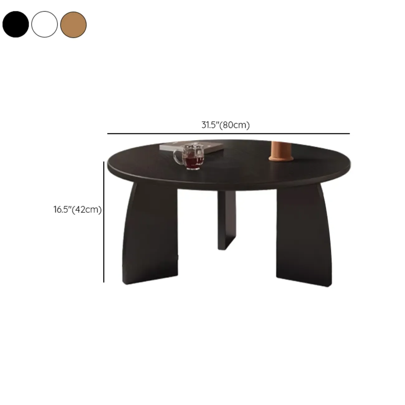 Modern Wooden Round Coffee Table Image - 23
