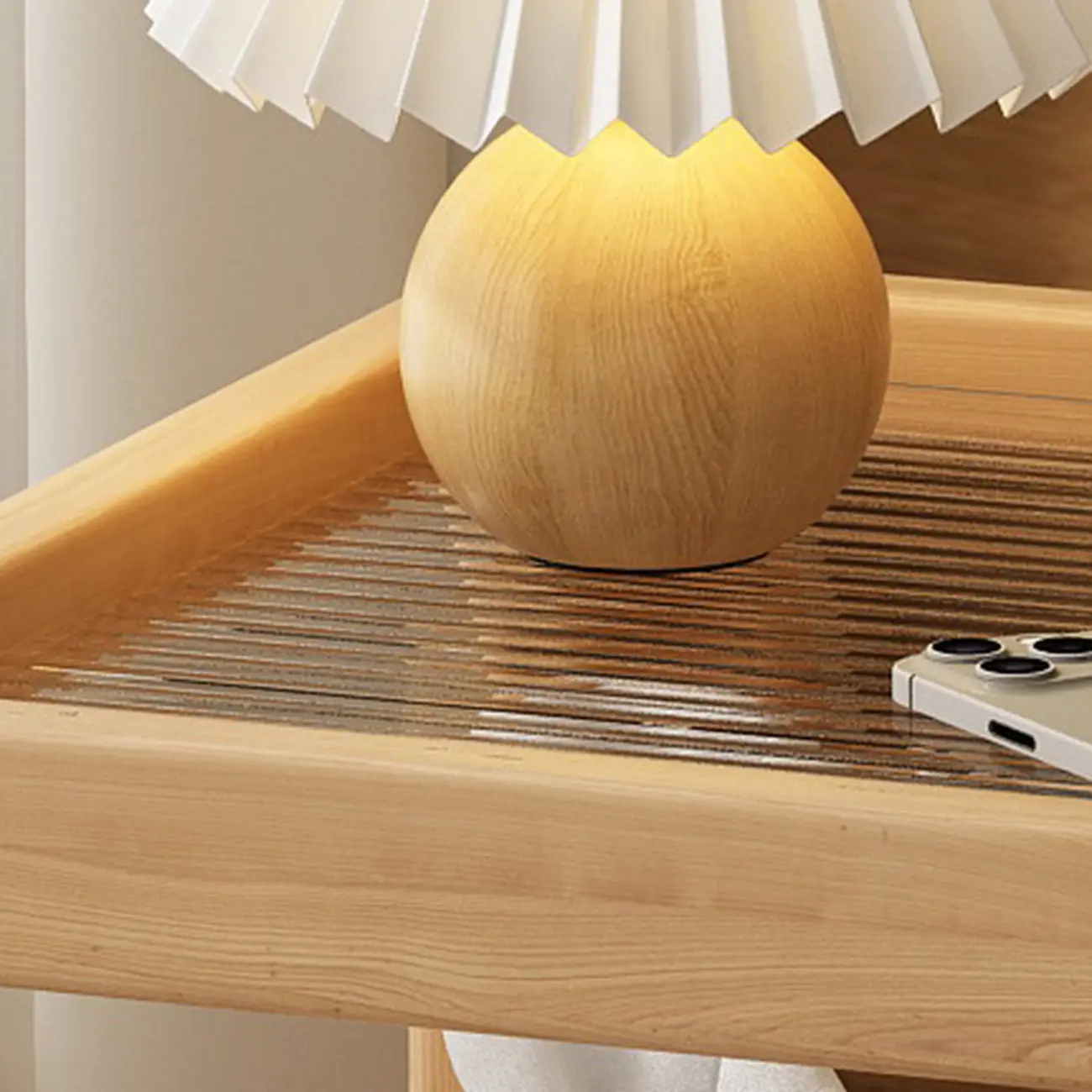 3-Tier Wood Walnut Storage Side Table with Wheels Image - 13 | homeyfad