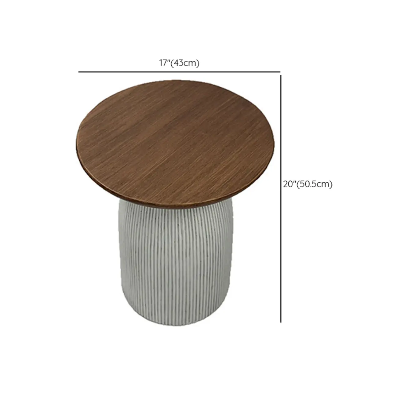 Living Room Brown Round MgO Pedestal End Table #size | homeyfad