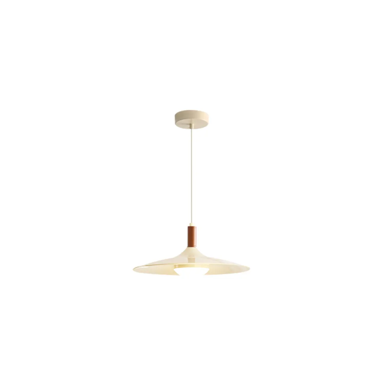 Modern Cream Round Disc Kitchen Pendant Light Image - 6 | homeyfad