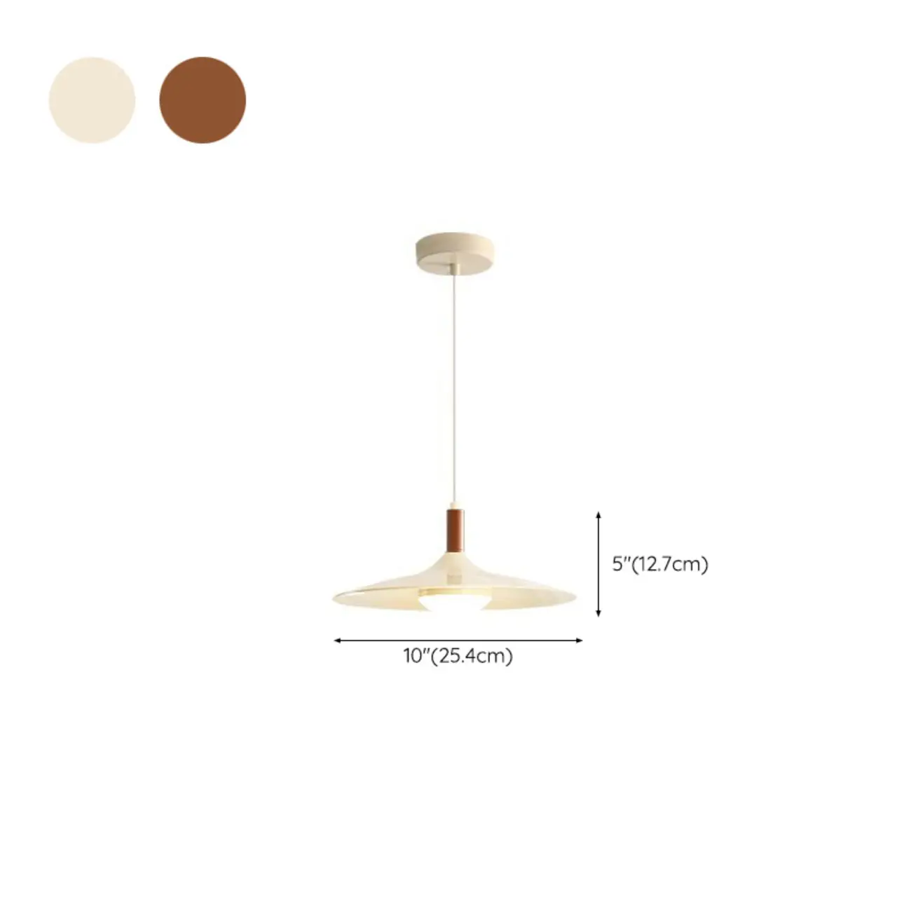 Modern Cream Round Disc Kitchen Pendant Light #size | homeyfad