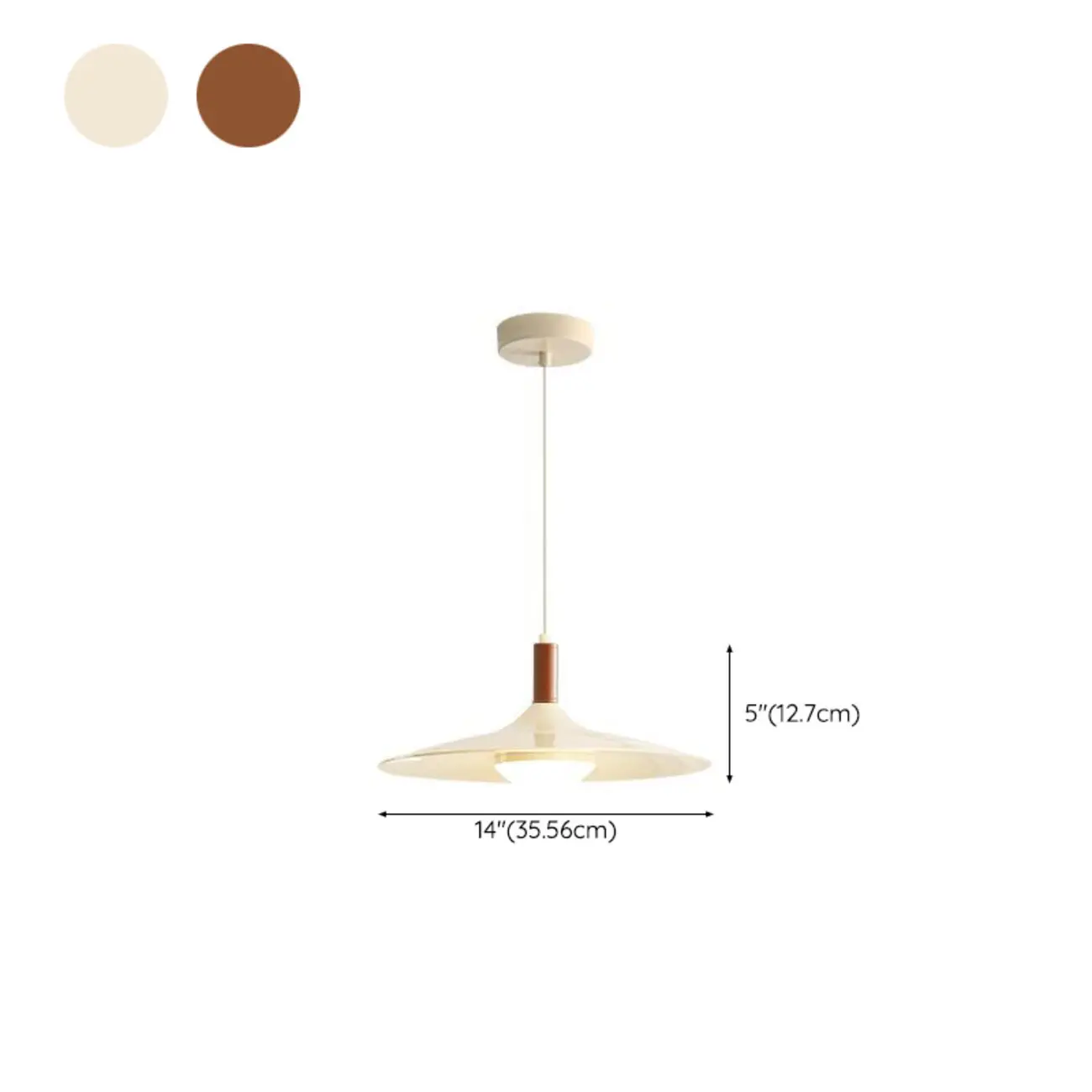 Modern Cream Round Disc Kitchen Pendant Light Image - 12 | homeyfad