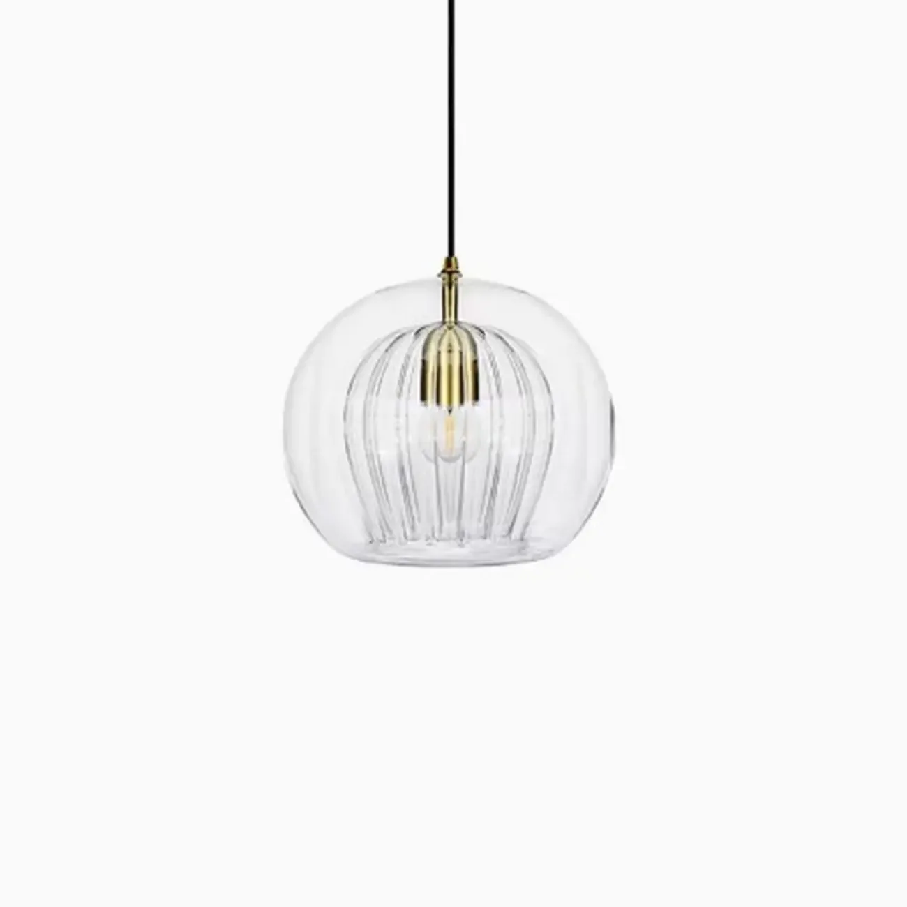 Modern Globe Glass Kitchen Pendant Lighting Height Adjustable Image - 2