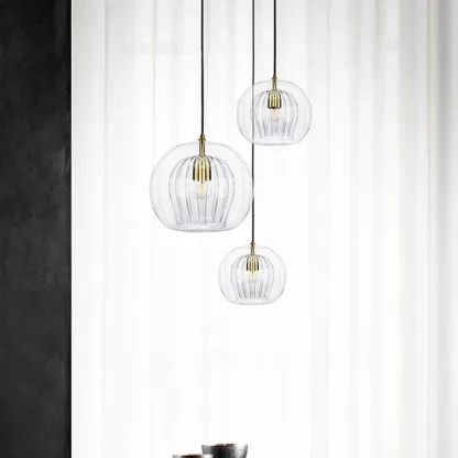 Modern Globe Glass Kitchen Pendant Lighting Height Adjustable Image - 4
