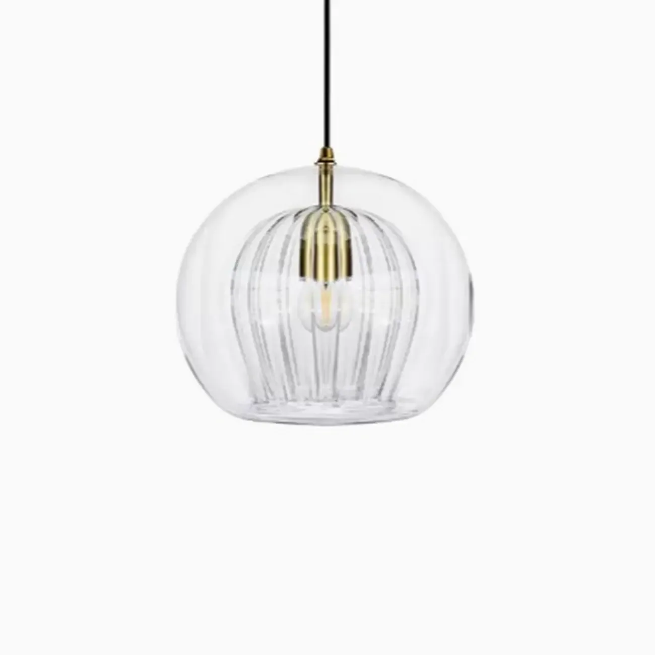 Modern Globe Glass Kitchen Pendant Lighting Height Adjustable Image - 5