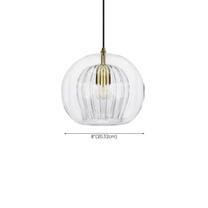 Modern Globe Glass Kitchen Pendant Lighting Height Adjustable Image - 16
