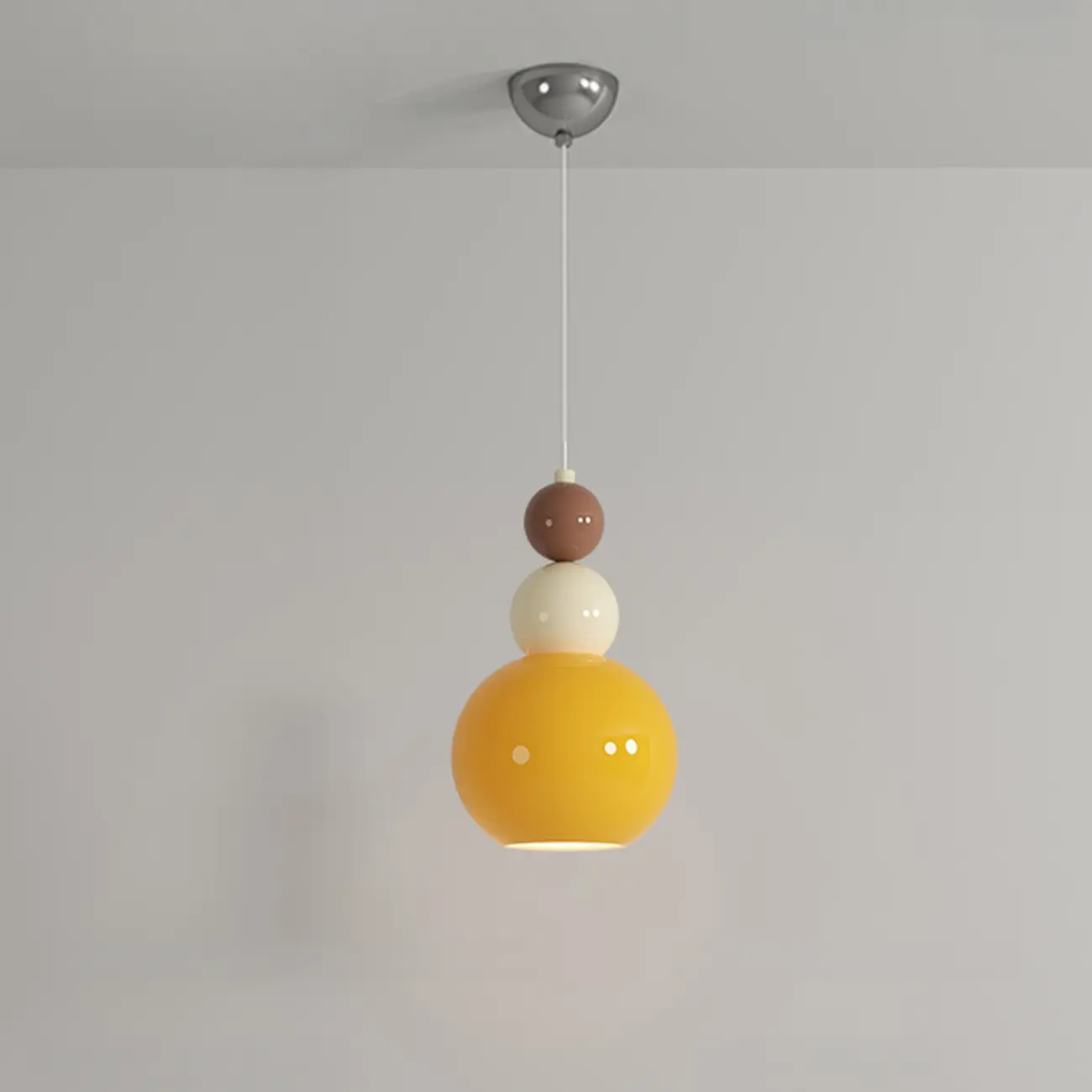 Modern Milk Cocoa Glass Floral Pendant Light Image - 2 | homeyfad