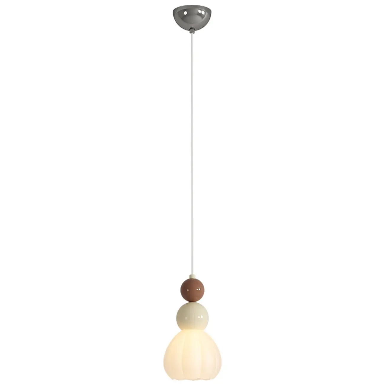 Modern Milk Cocoa Glass Floral Pendant Light Image - 5 | homeyfad