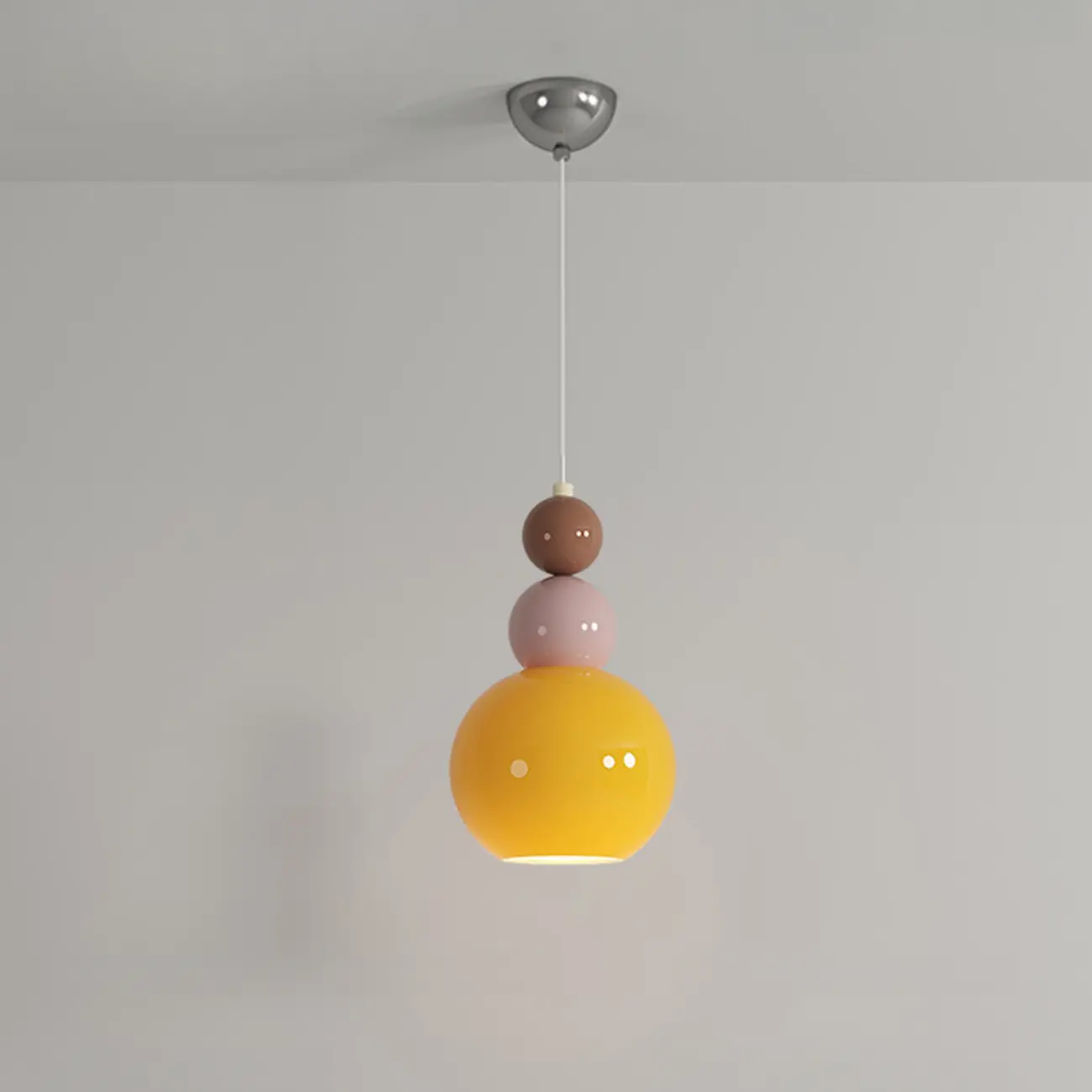 Modern Milk Cocoa Glass Floral Pendant Light Image - 6 | homeyfad