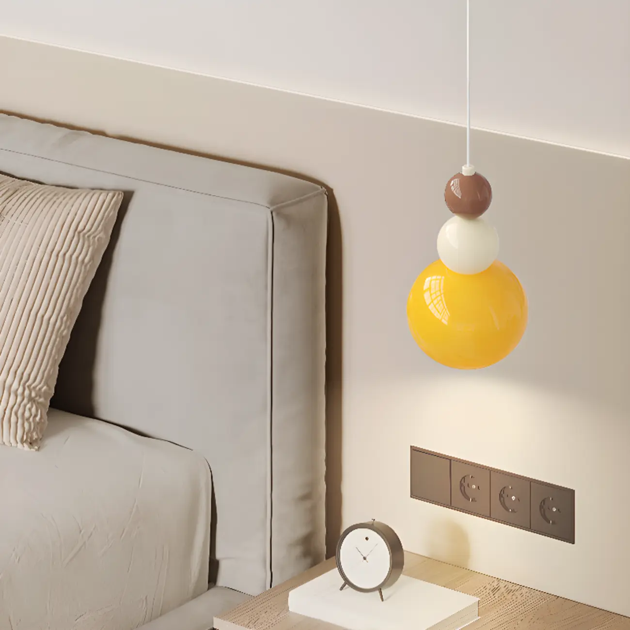 Modern Milk Cocoa Glass Floral Pendant Light Image - 13 | homeyfad