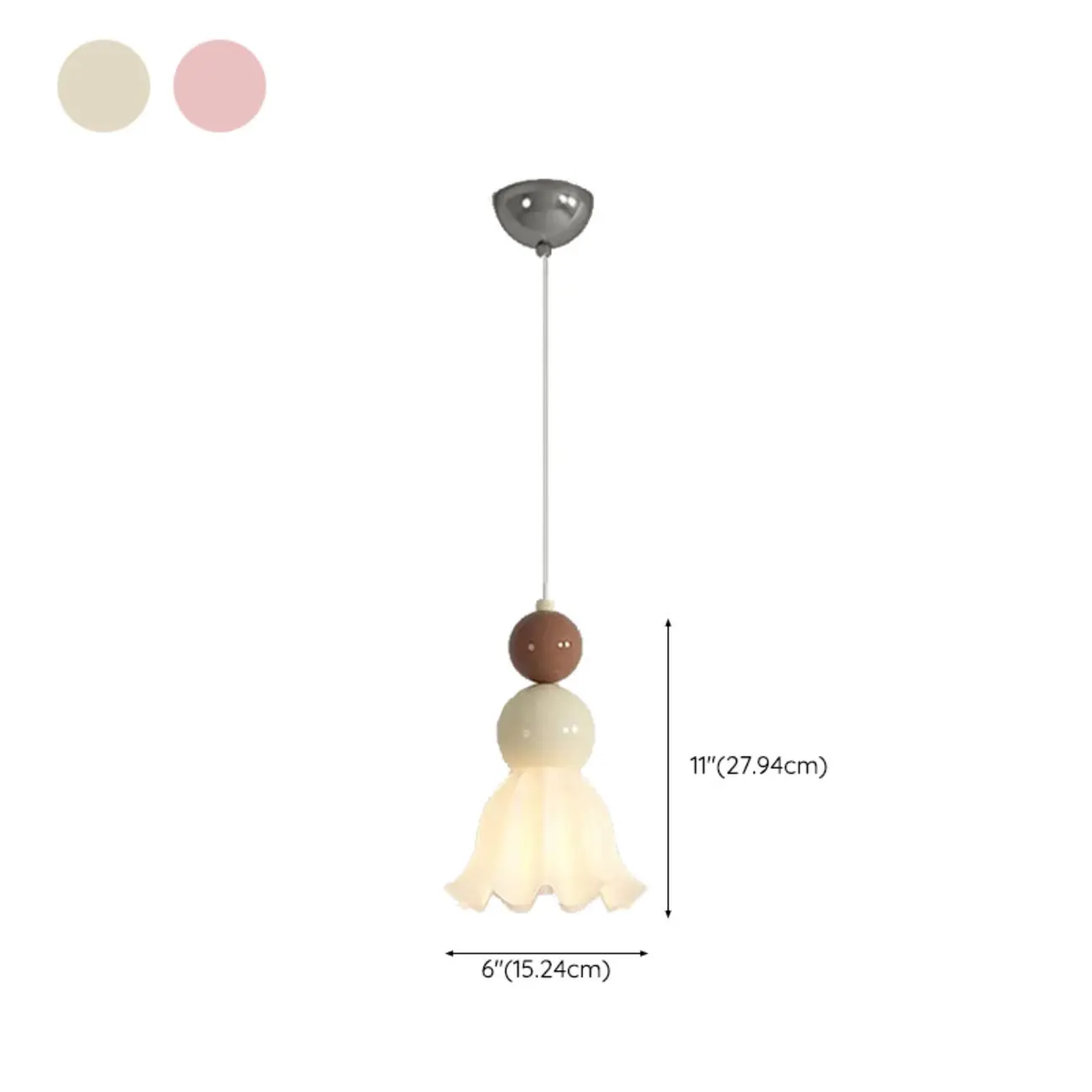Modern Milk Cocoa Glass Floral Pendant Light Image - 15 | homeyfad