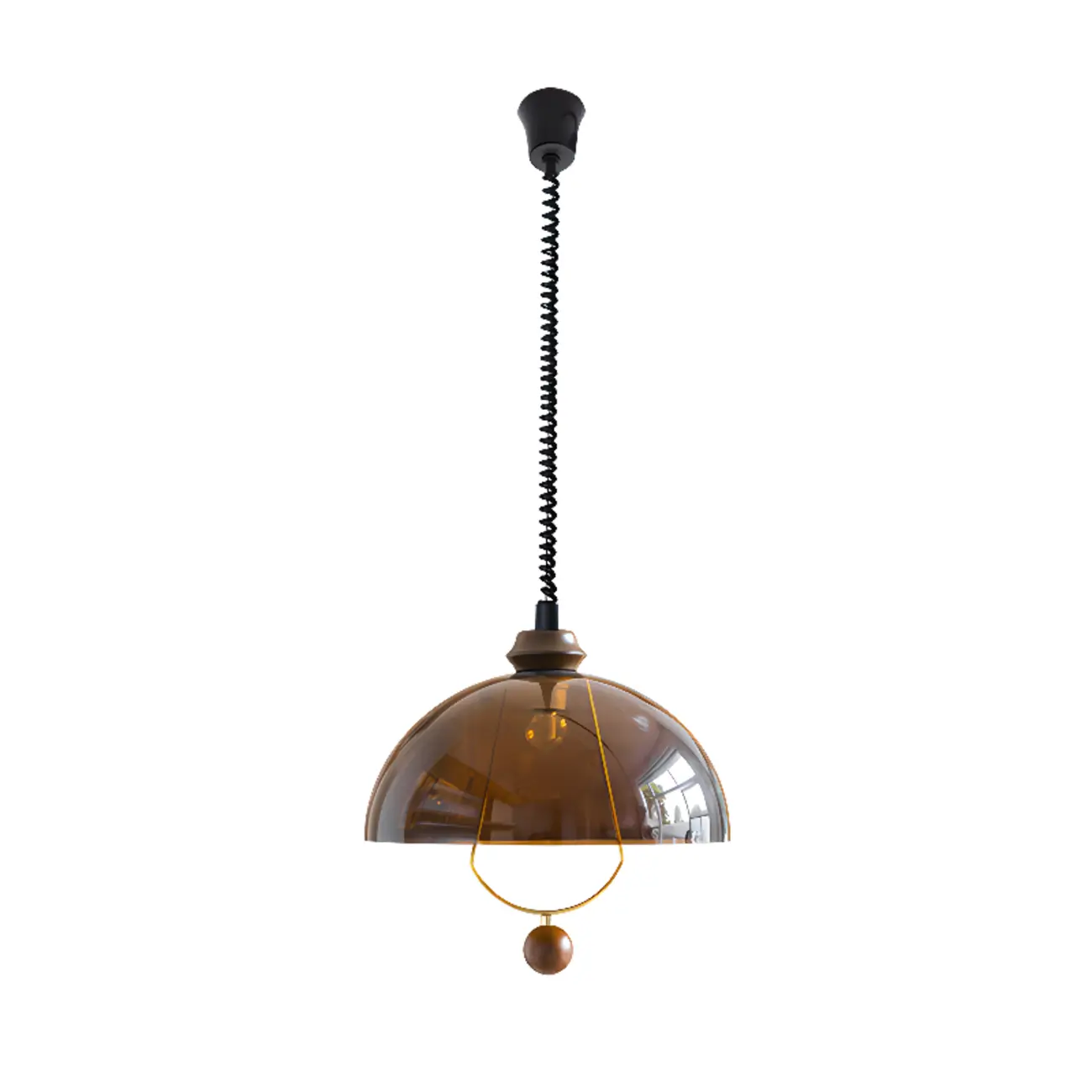 Modern Brown Dome Adjustable Pendant Lighting Image - 3 | homeyfad
