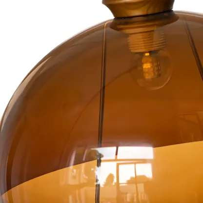 Modern Brown Dome Adjustable Pendant Lighting Image - 4