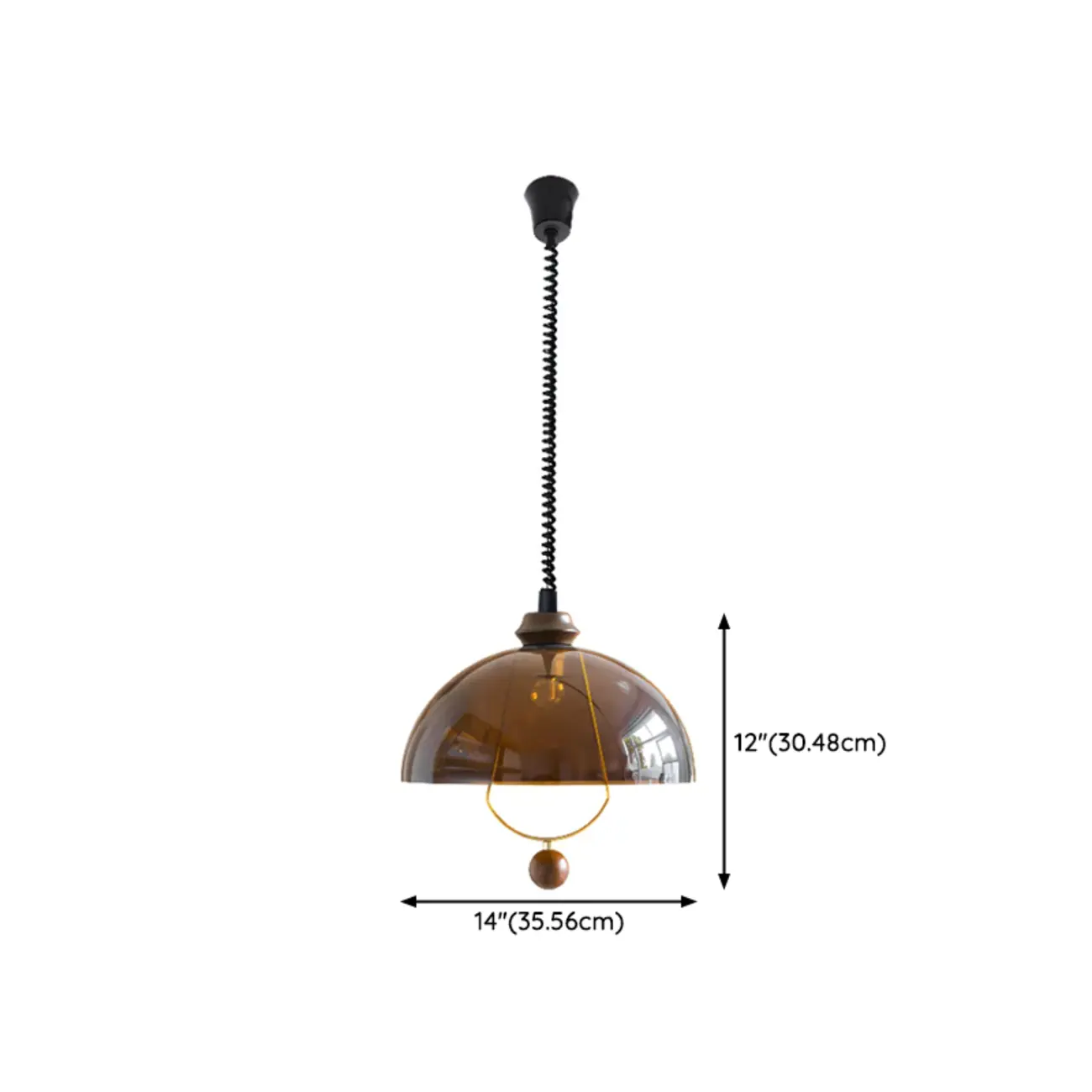 Modern Brown Dome Adjustable Pendant Lighting #size | homeyfad