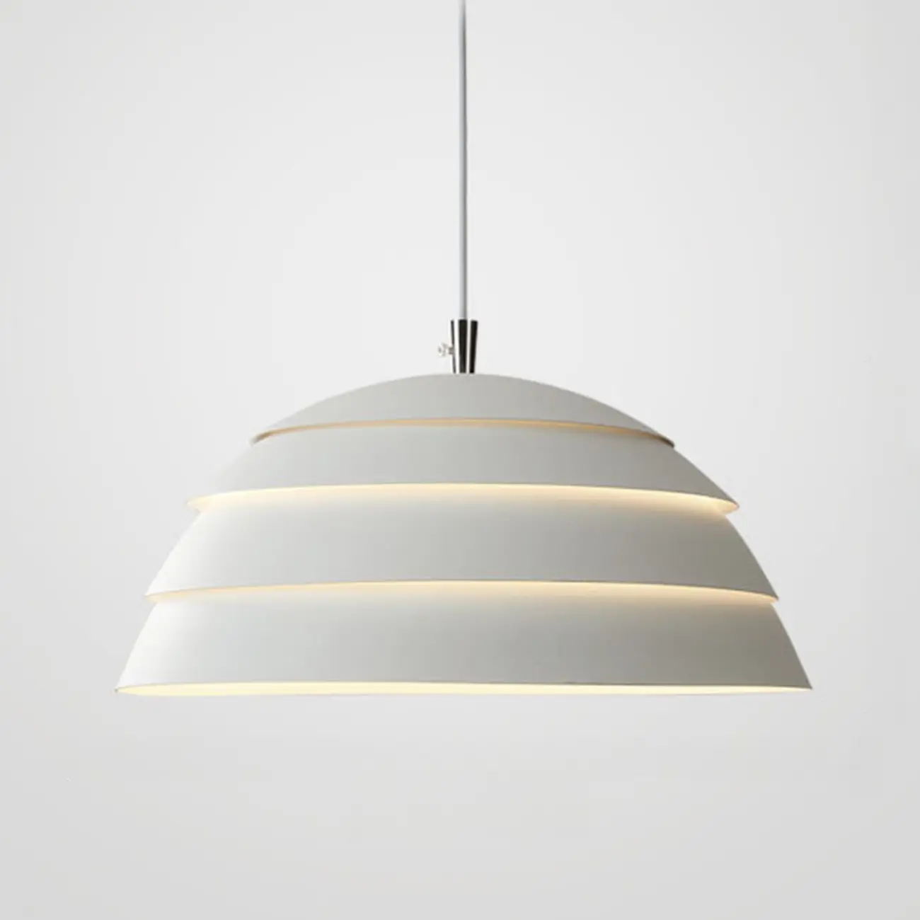 White Layered Iron Dome Kitchen Pendant Light Image - 7 | homeyfad