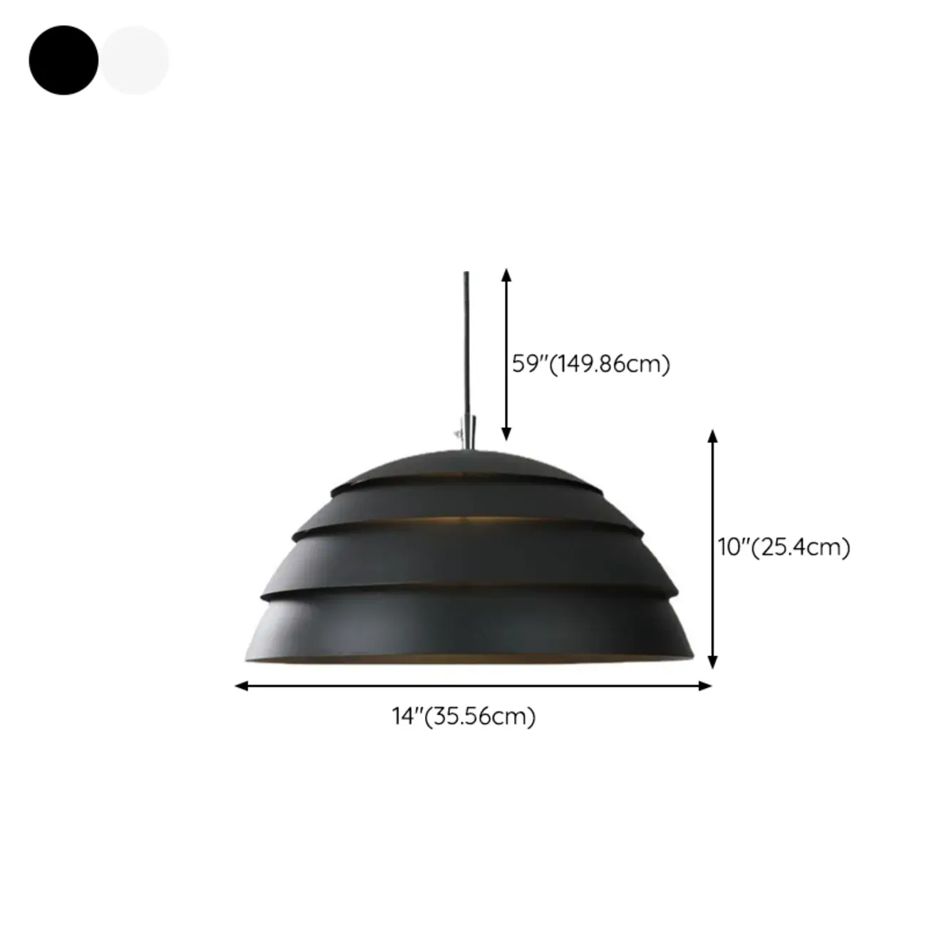 White Layered Iron Dome Kitchen Pendant Light #size | homeyfad