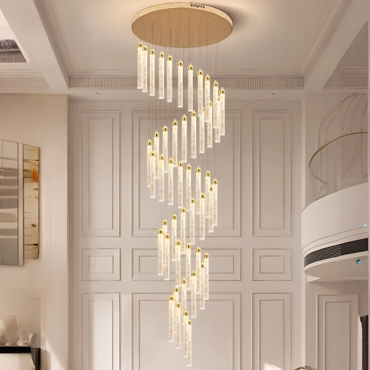 Modern Spiral Crystal Gold LED Chandelier Pendant Light Image - 1 | homeyfad