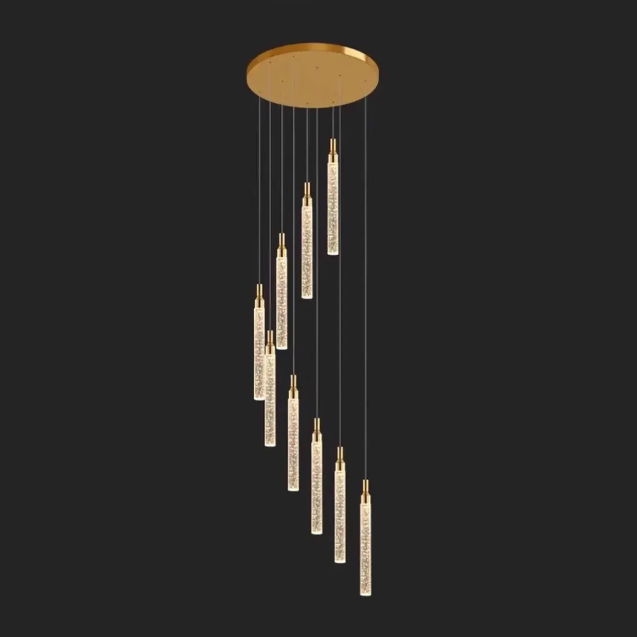 Modern Spiral Crystal Gold LED Chandelier Pendant Light Image - 3