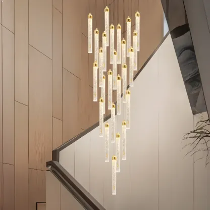 Modern Spiral Crystal Gold LED Chandelier Pendant Light Image - 4