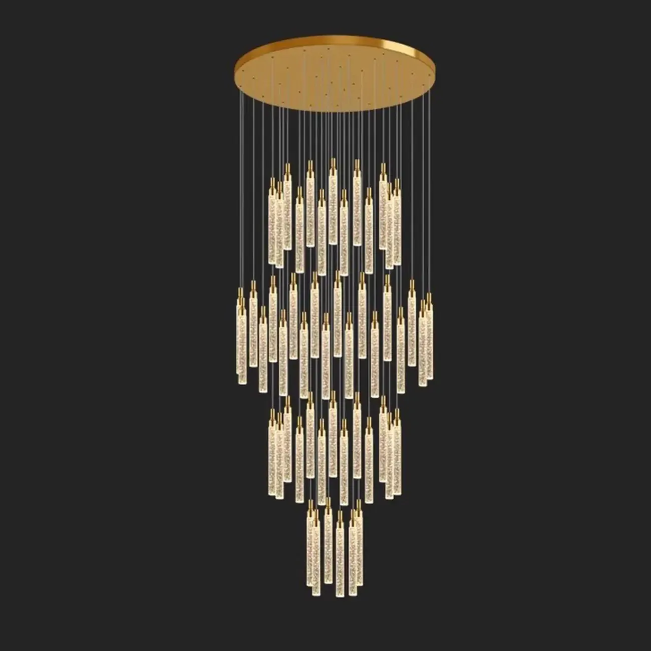Modern Spiral Crystal Gold LED Chandelier Pendant Light Image - 5
