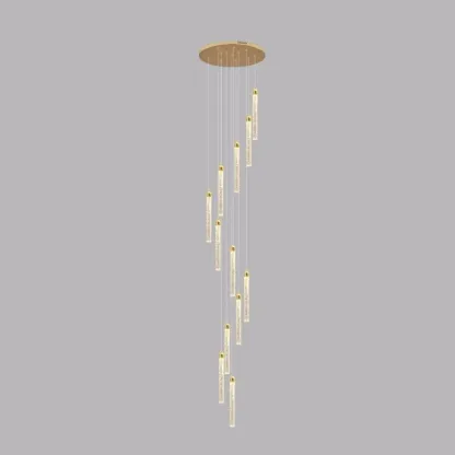 Modern Spiral Crystal Gold LED Chandelier Pendant Light Image - 7