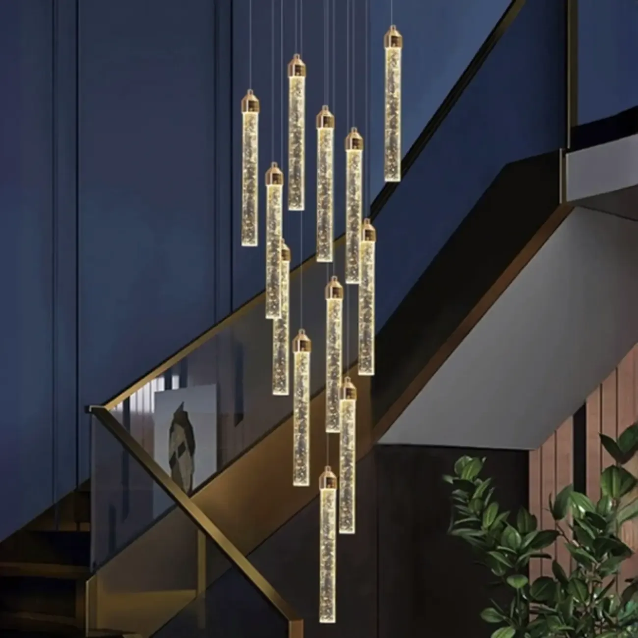 Modern Spiral Crystal Gold LED Chandelier Pendant Light Image - 8