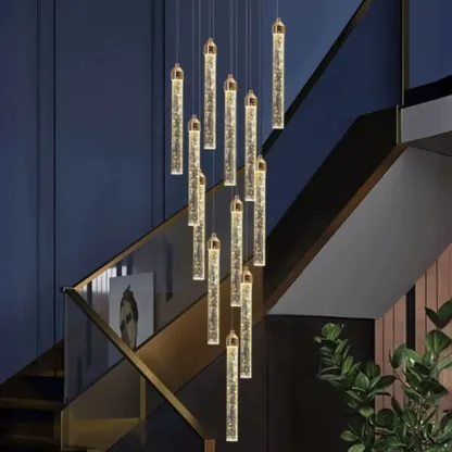 Modern Spiral Crystal Gold LED Chandelier Pendant Light Image - 8