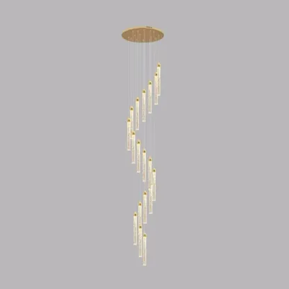 Modern Spiral Crystal Gold LED Chandelier Pendant Light Image - 12