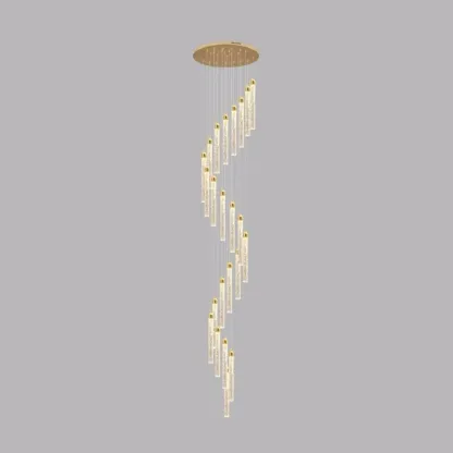 Modern Spiral Crystal Gold LED Chandelier Pendant Light Image - 13