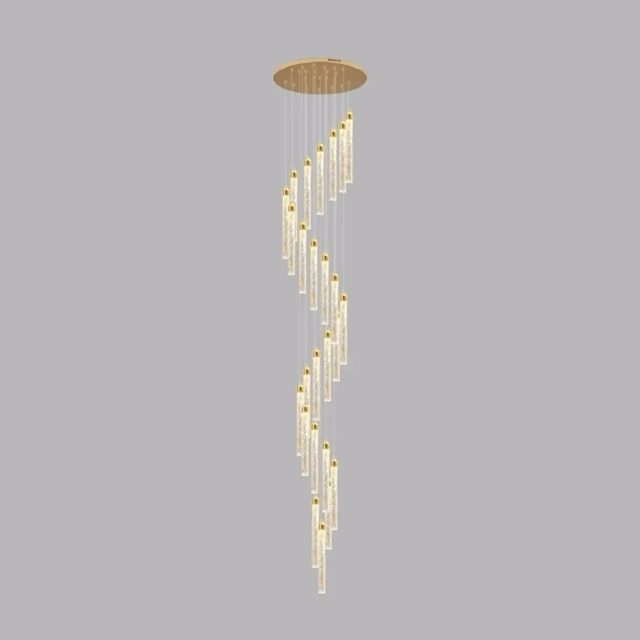 Modern Spiral Crystal Gold LED Chandelier Pendant Light Image - 14