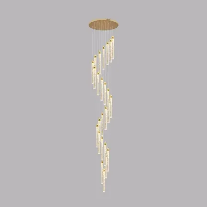 Modern Spiral Crystal Gold LED Chandelier Pendant Light Image - 14