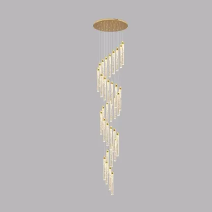 Modern Spiral Crystal Gold LED Chandelier Pendant Light Image - 15