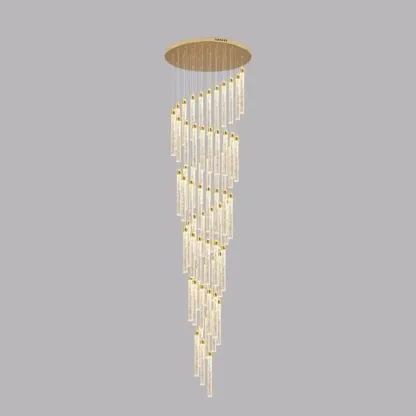 Modern Spiral Crystal Gold LED Chandelier Pendant Light Image - 18