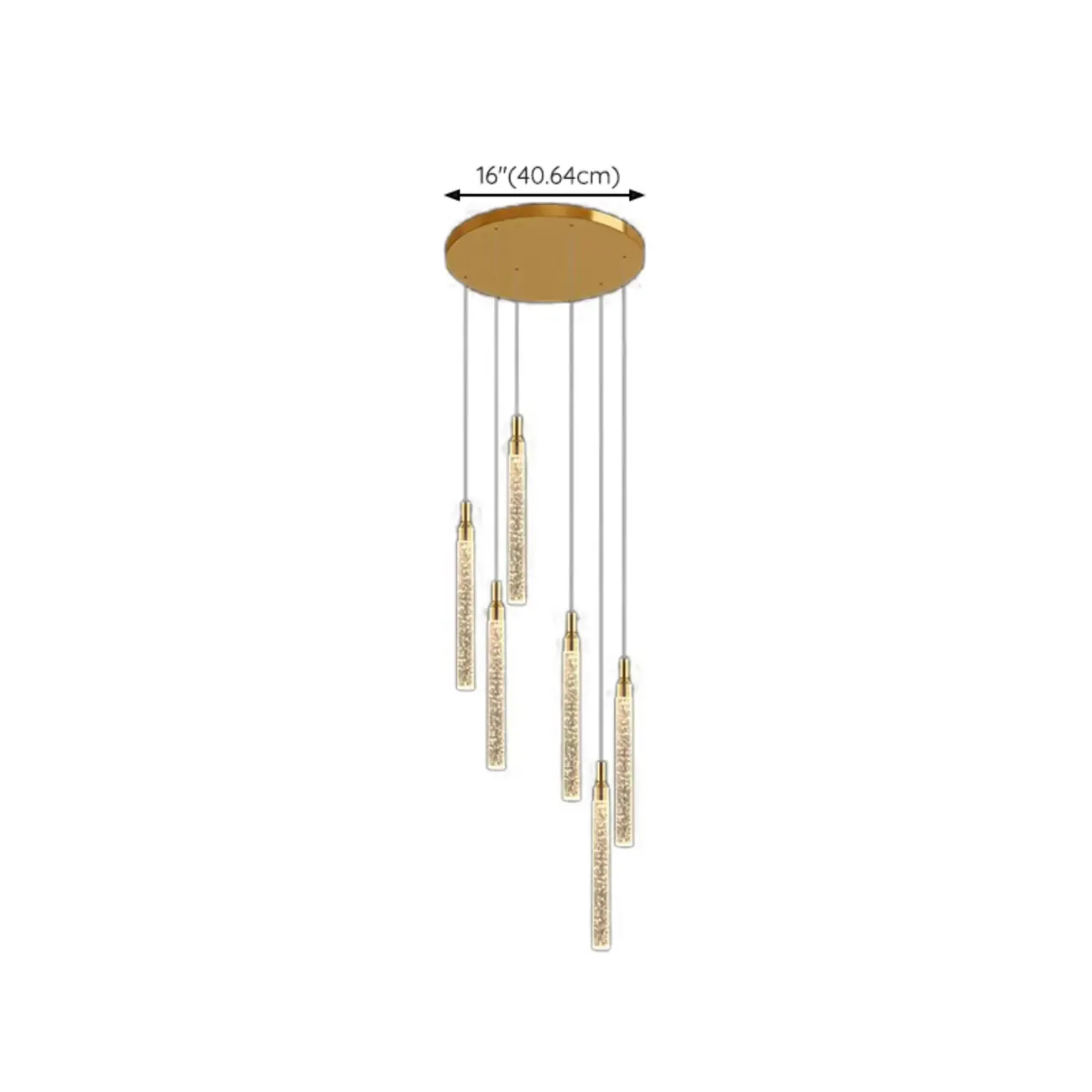 Modern Spiral Crystal Gold LED Chandelier Pendant Light #size