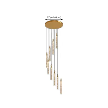 Modern Spiral Crystal Gold LED Chandelier Pendant Light Image - 20