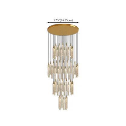 Modern Spiral Crystal Gold LED Chandelier Pendant Light Image - 28