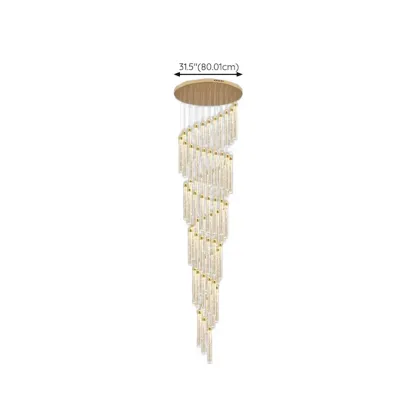 Modern Spiral Crystal Gold LED Chandelier Pendant Light Image - 29