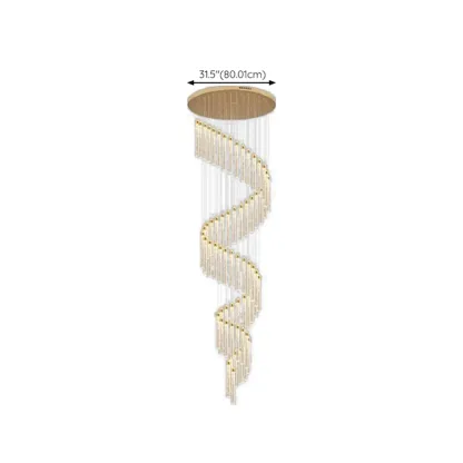 Modern Spiral Crystal Gold LED Chandelier Pendant Light Image - 30