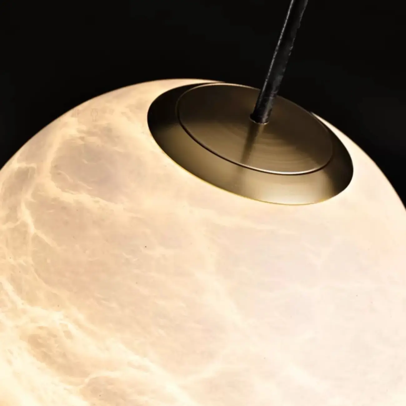 Nordic Stone and Metal Spherical Hanging Pendant Light Image - 8 | homeyfad