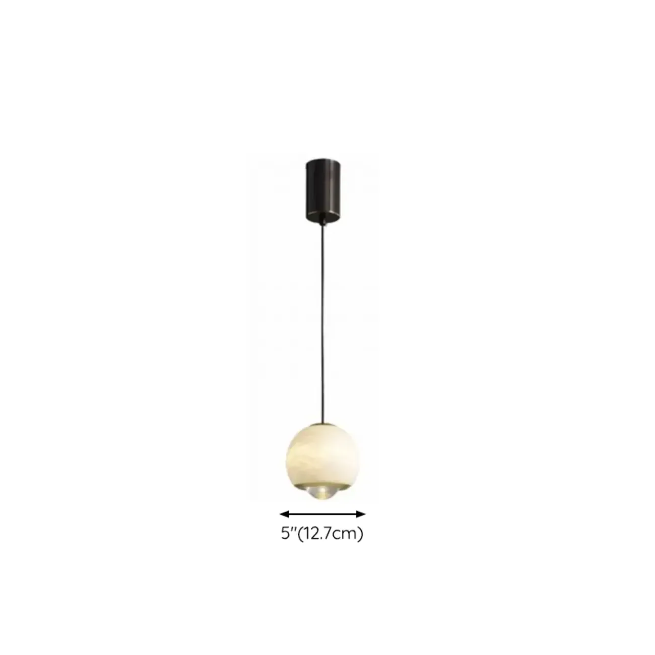 Nordic Stone and Metal Spherical Hanging Pendant Light #size