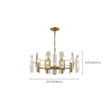 Gold Crystal Linear Black Modern Chandelier Light Image - 20