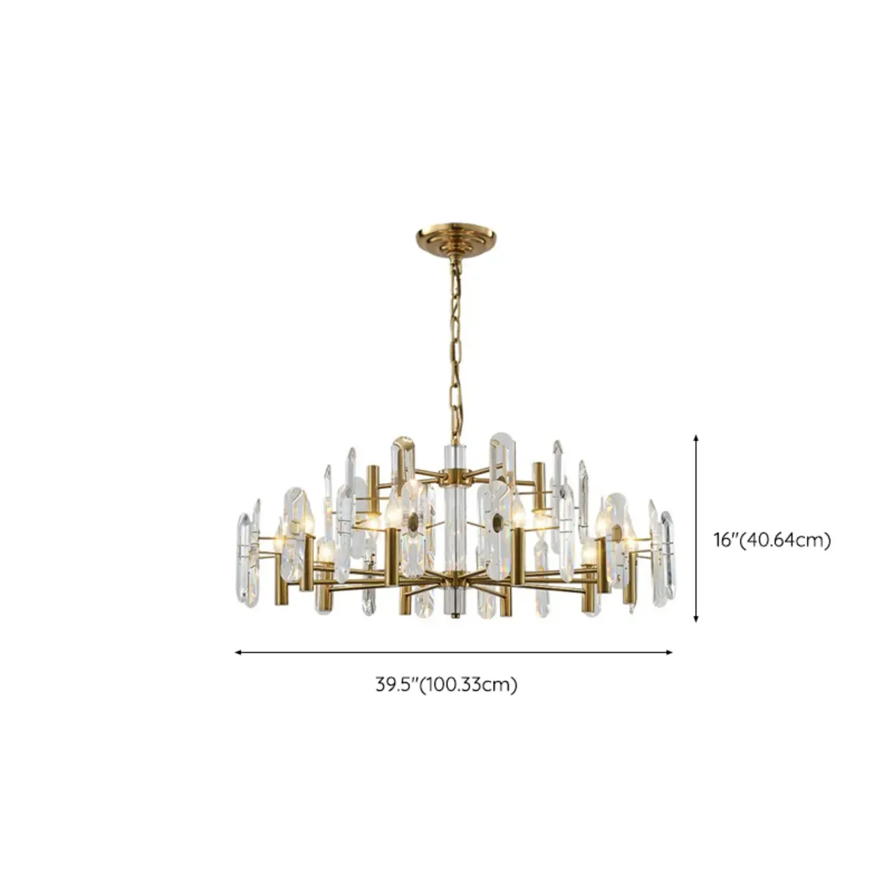 Gold Crystal Linear Black Modern Chandelier Light Image - 22