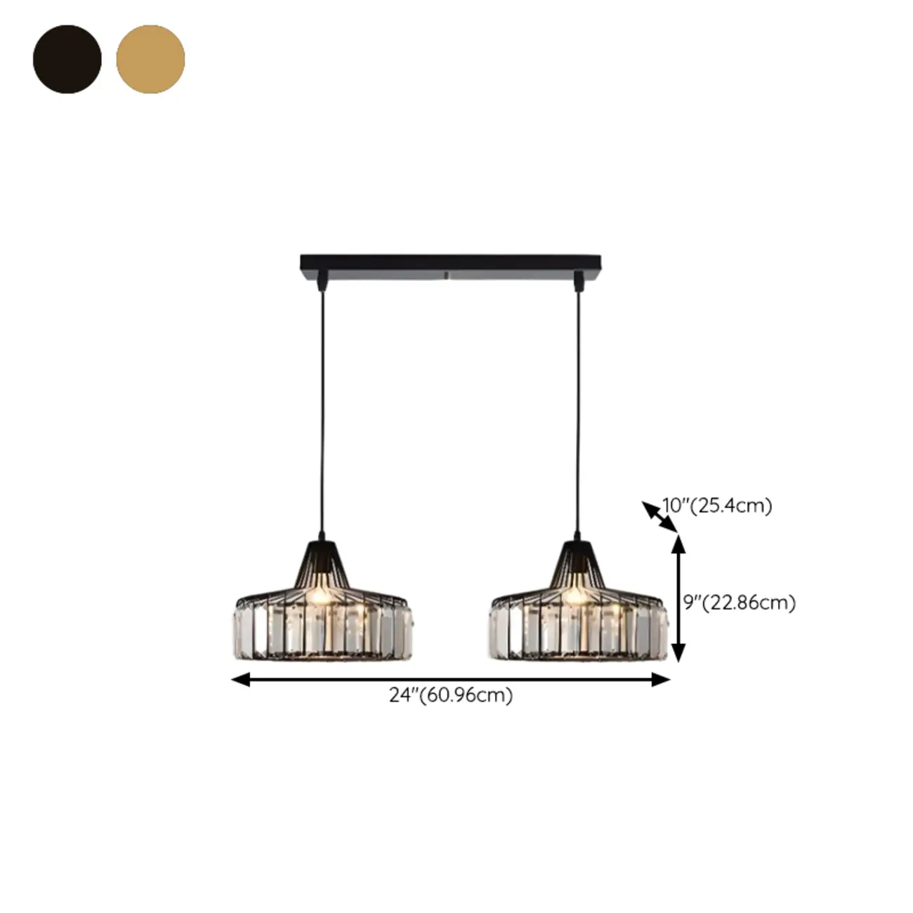 Modern Round Crystal Pendant Light for Kitchen Island #size