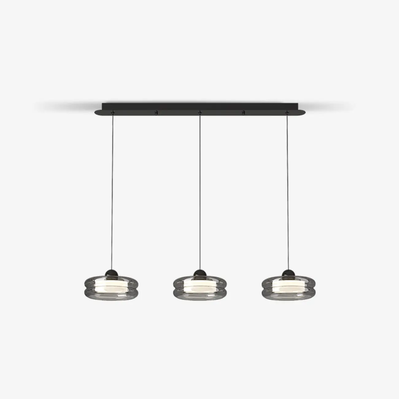 Modern Grey Glass Island Pendant Light with Adjustable Fixture Image - 6 | homeyfad