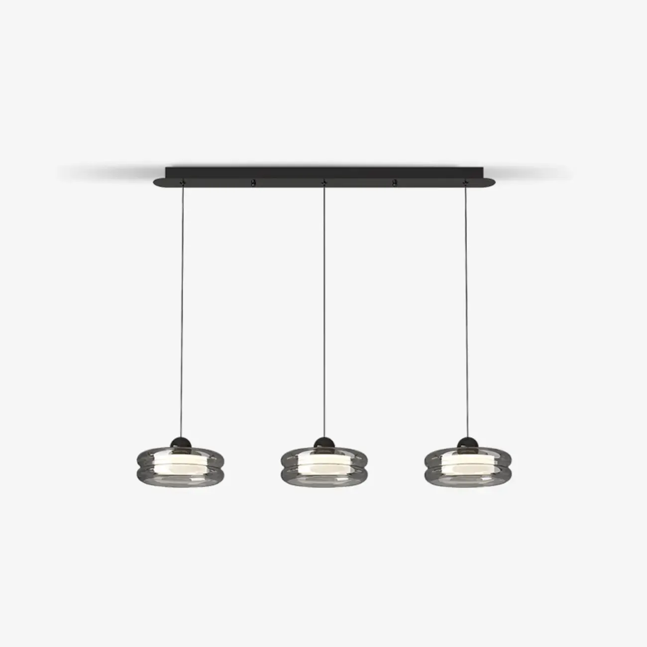 Modern Grey Glass Island Pendant Light with Adjustable Fixture Image - 6