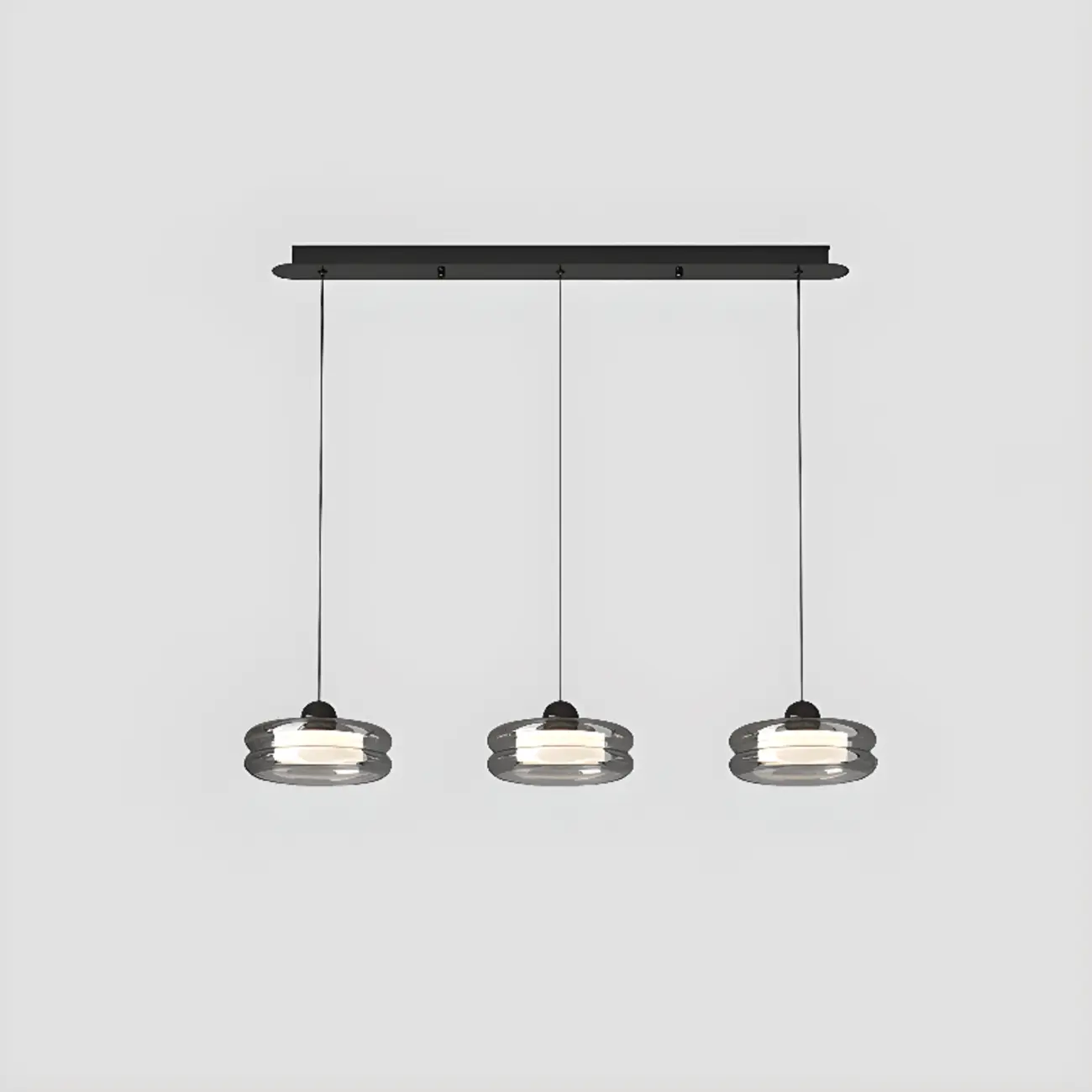 Modern Grey Glass Island Pendant Light with Adjustable Fixture Image - 7 | homeyfad