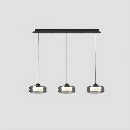 Modern Grey Glass Island Pendant Light with Adjustable Fixture Image - 7