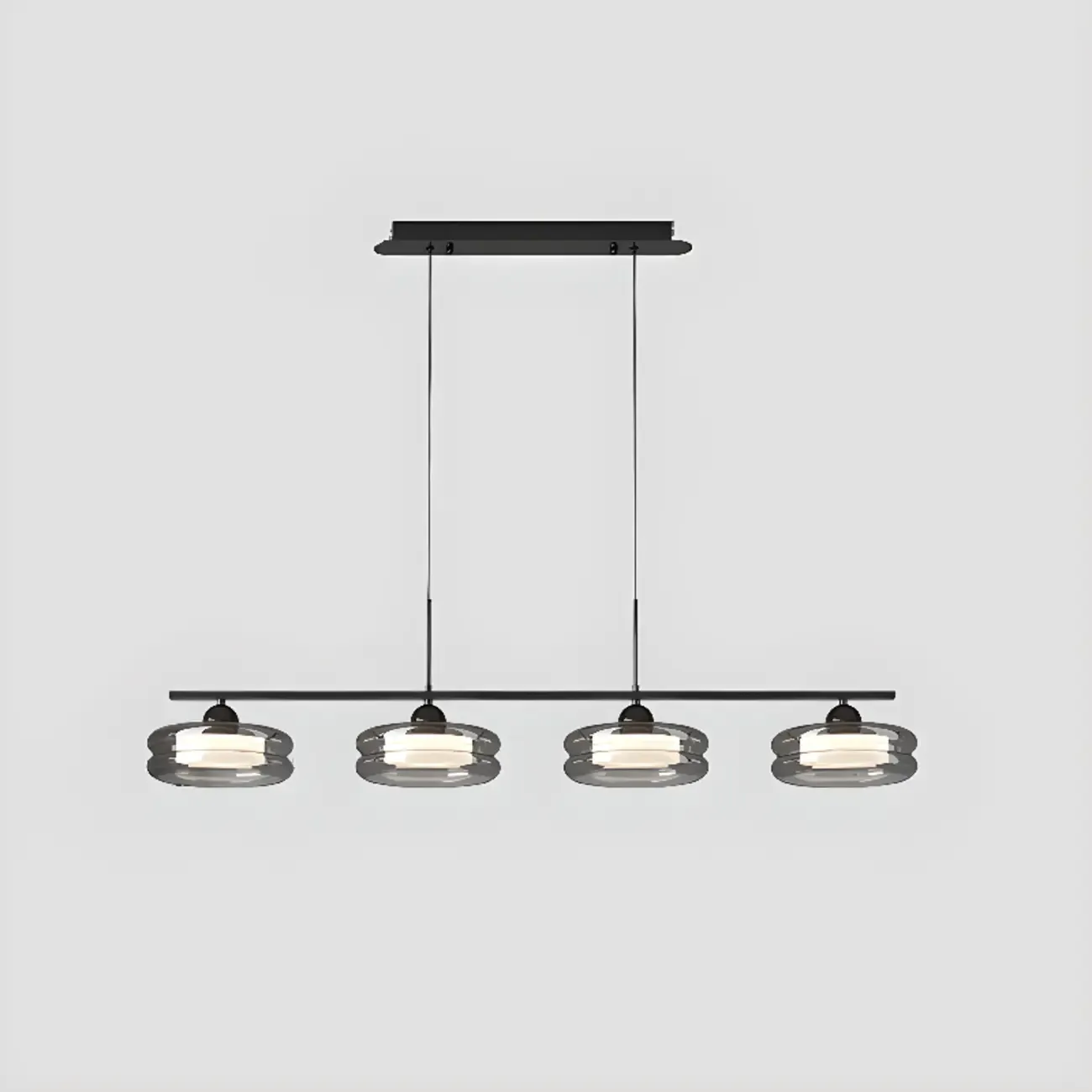 Modern Grey Glass Island Pendant Light with Adjustable Fixture Image - 8