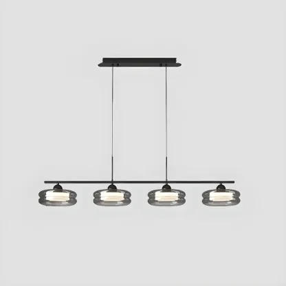 Modern Grey Glass Island Pendant Light with Adjustable Fixture Image - 8